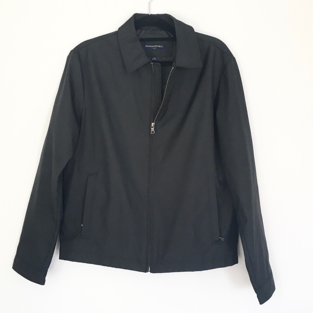 Banana Republic Black Zip Up Rain Coat S